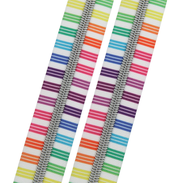 Chasing Rainbows - #5 Silver Nylon Coil Zipper Tape