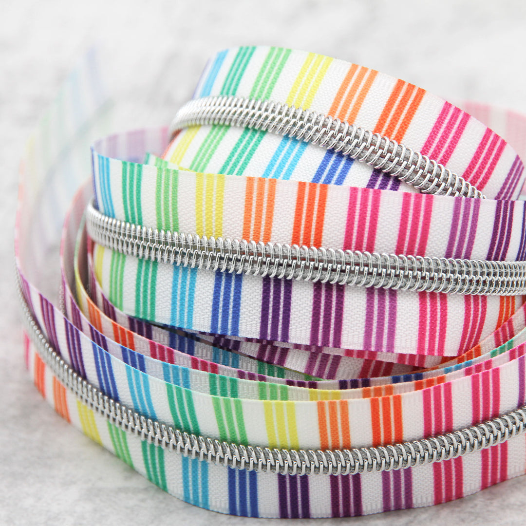 Chasing Rainbows - #5 Silver Nylon Coil Zipper Tape