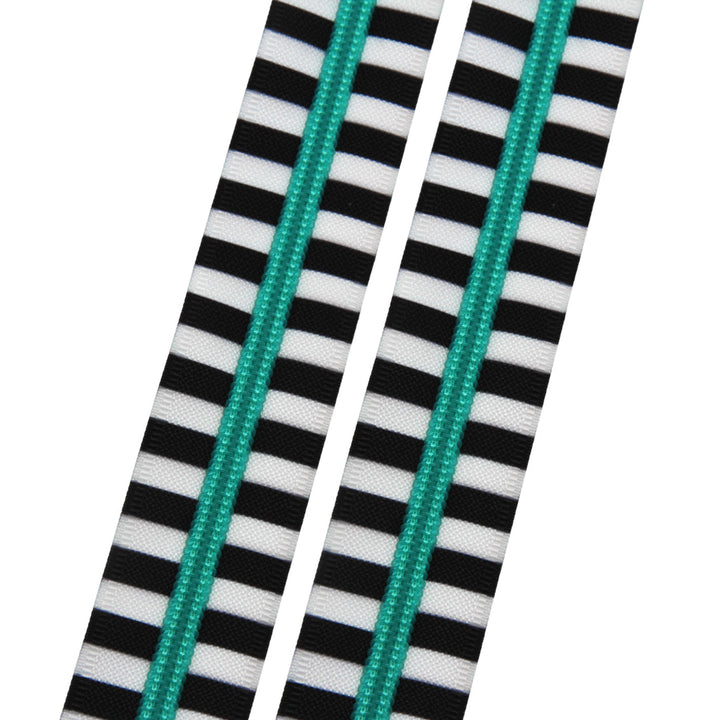 Chunky Zebra - #5 Aqua Nylon Coil Zipper Tape