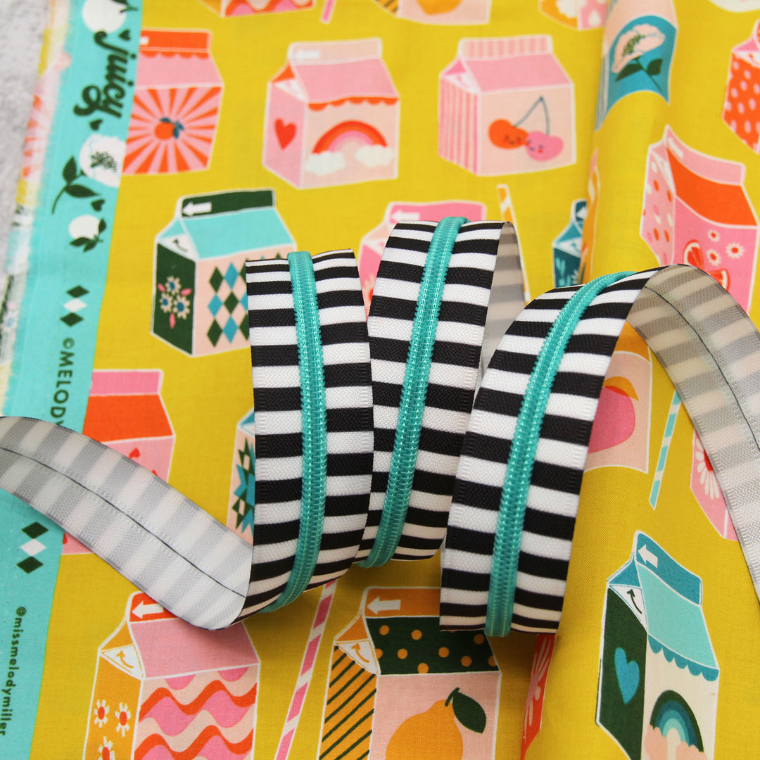 Chunky Zebra - #5 Aqua Nylon Coil Zipper Tape