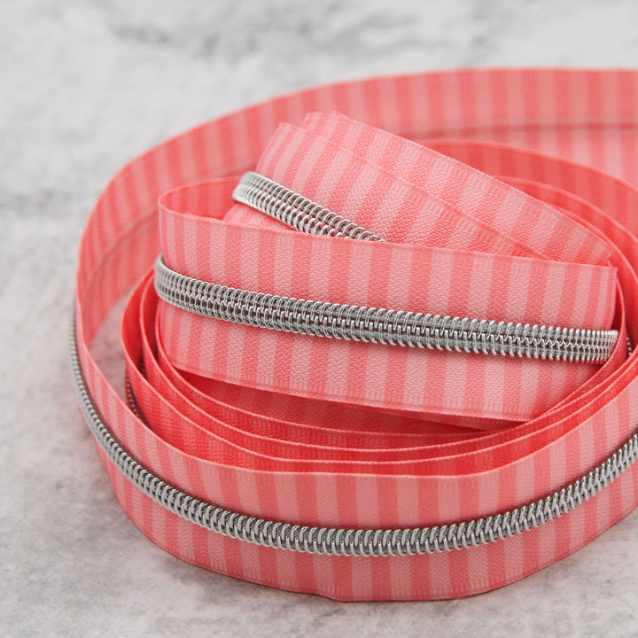 Just Peachy - #5 Silver Nylon Coil Zipper Tape