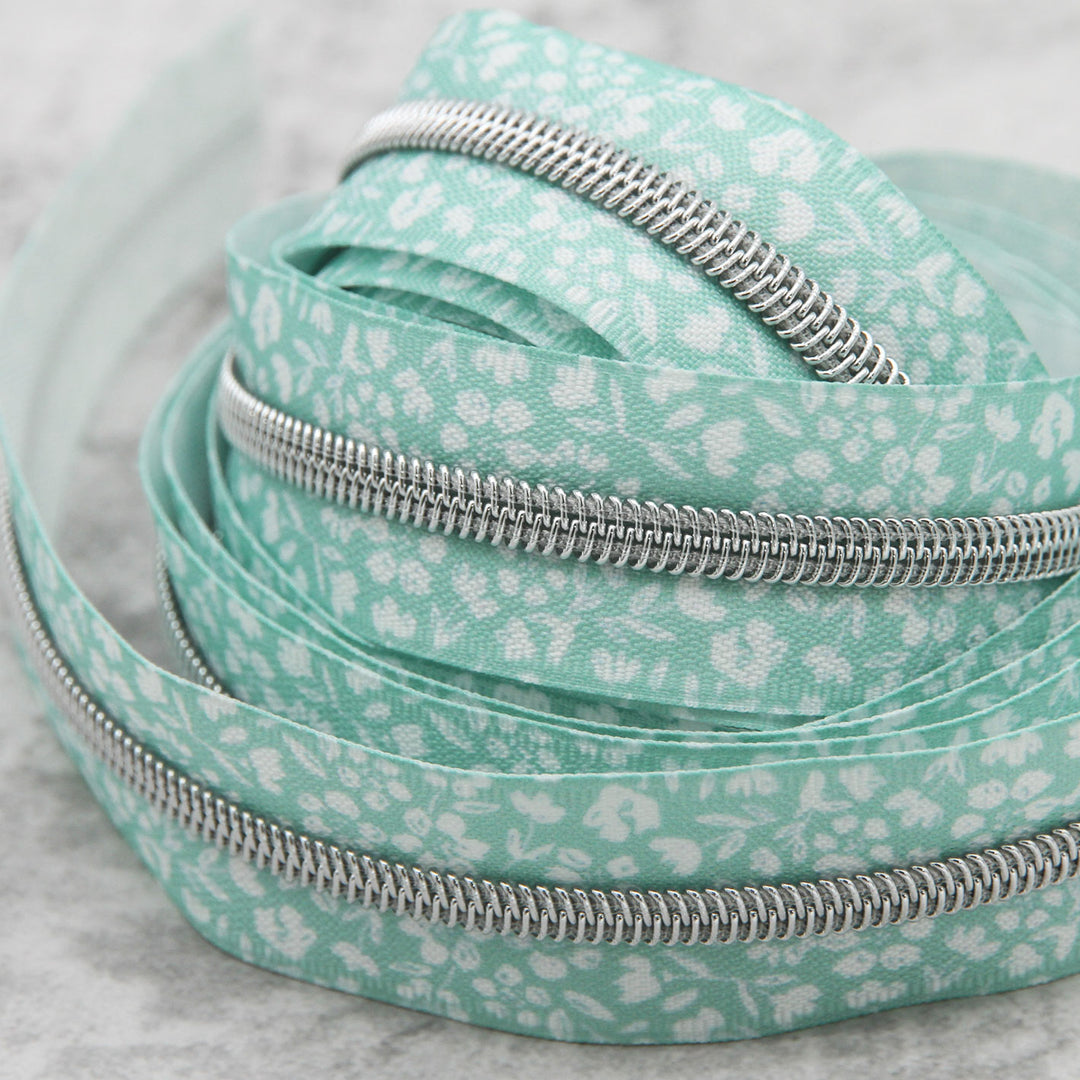 Little Floret - #5 Silver Nylon Coil Zipper Tape