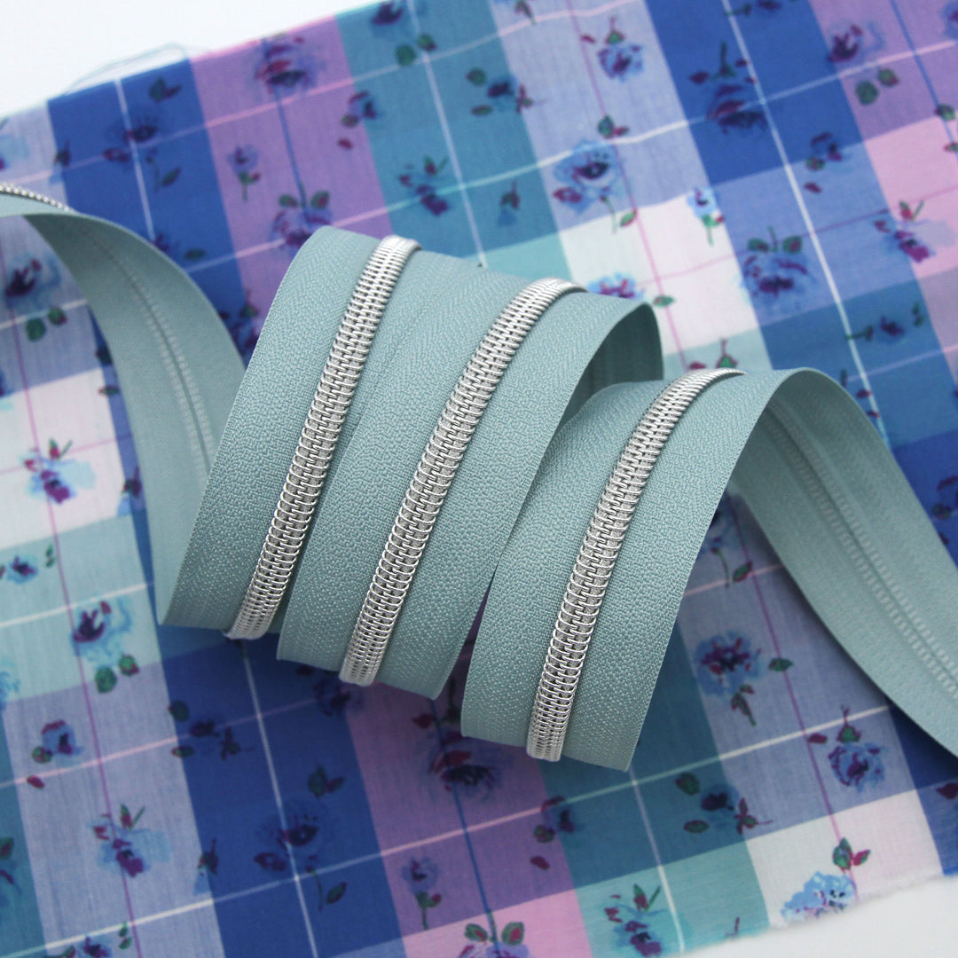 Morning Breeze - #5 Silver Nylon Coil Zipper Tape