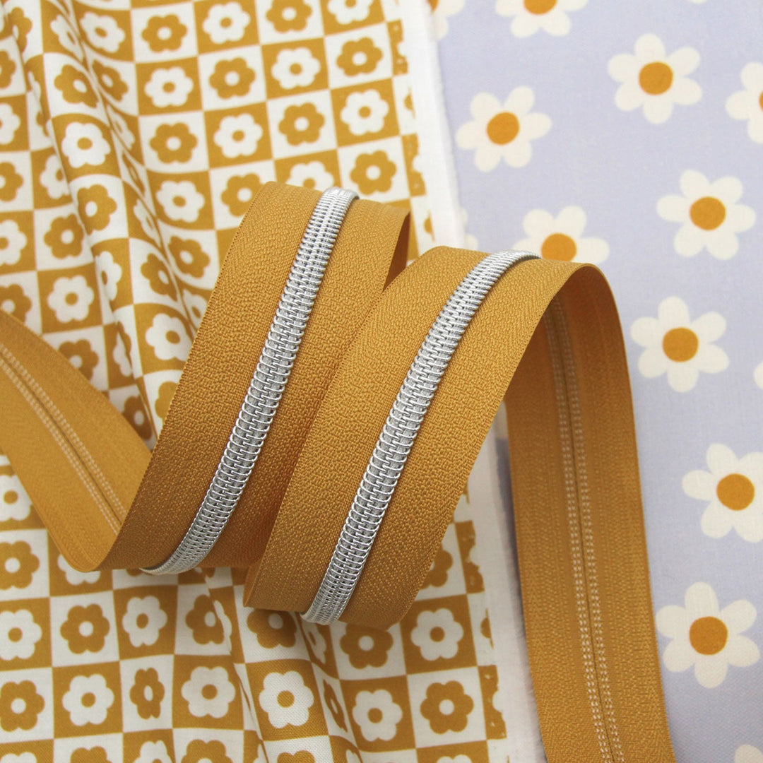 Colonel Mustard - #5 Silver Nylon Coil Zipper Tape