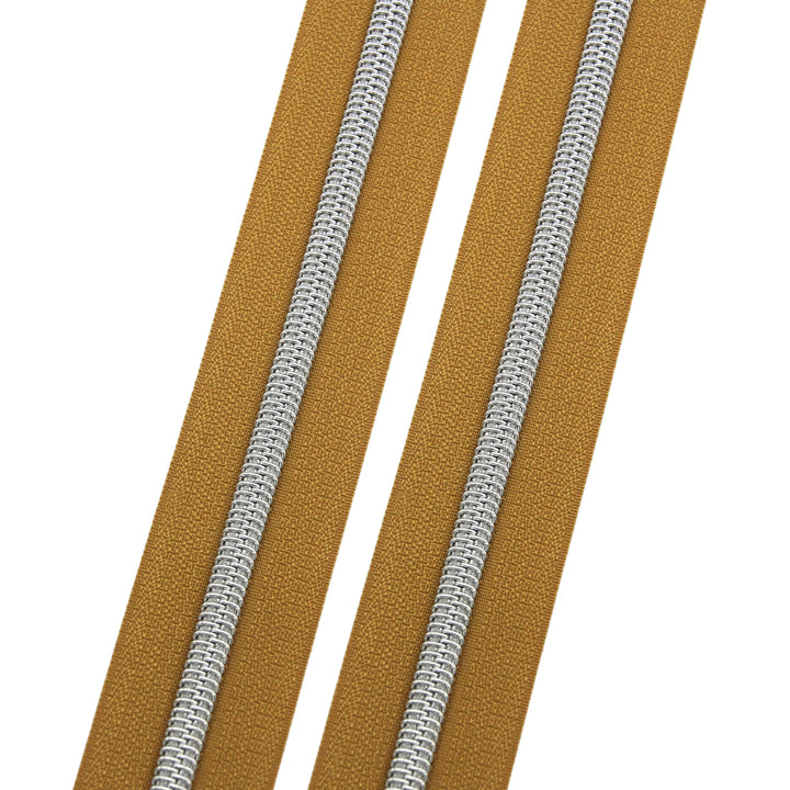 Colonel Mustard - #5 Silver Nylon Coil Zipper Tape