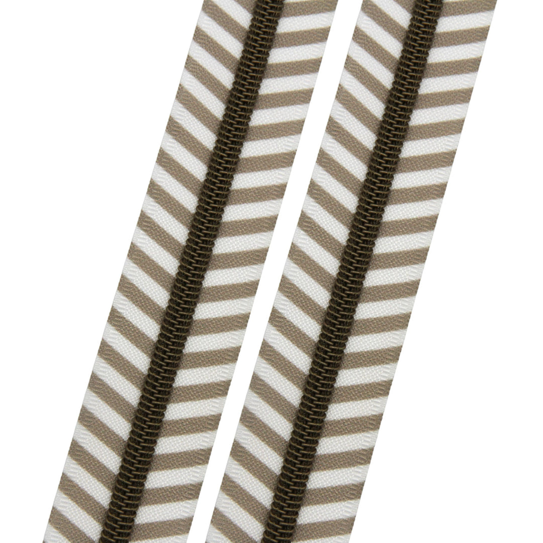 Subtle Chevron - #5 Bronze Nylon Coil Zipper Tape