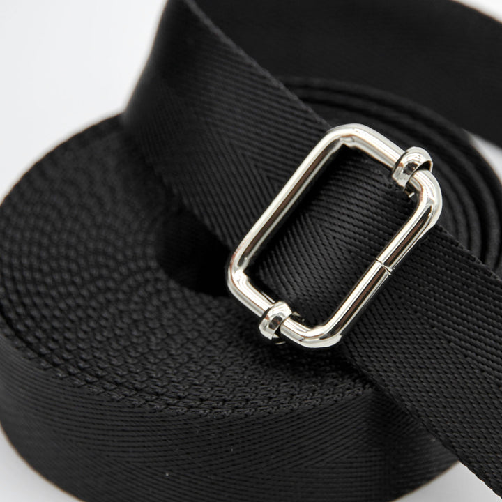 Black - Nylon Herringbone Webbing