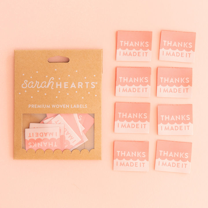 Thanks I Made It Coral - Woven Labels